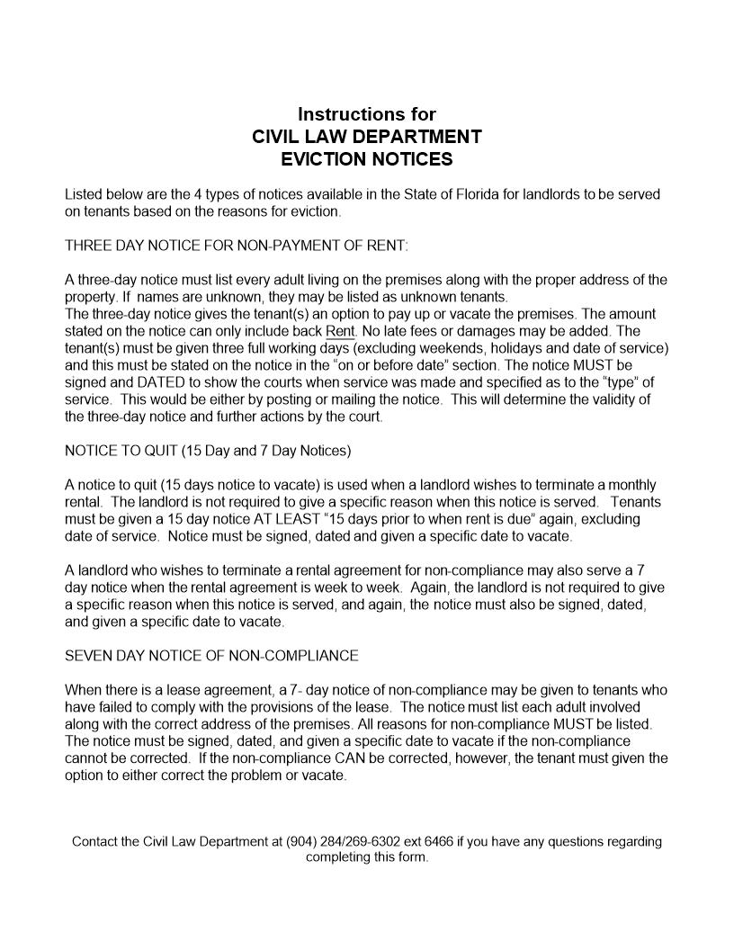 Seven Day Notice For Non-Compliance (With No Opportunity To Cure) | Pdf Fpdf Doc Docx | Florida