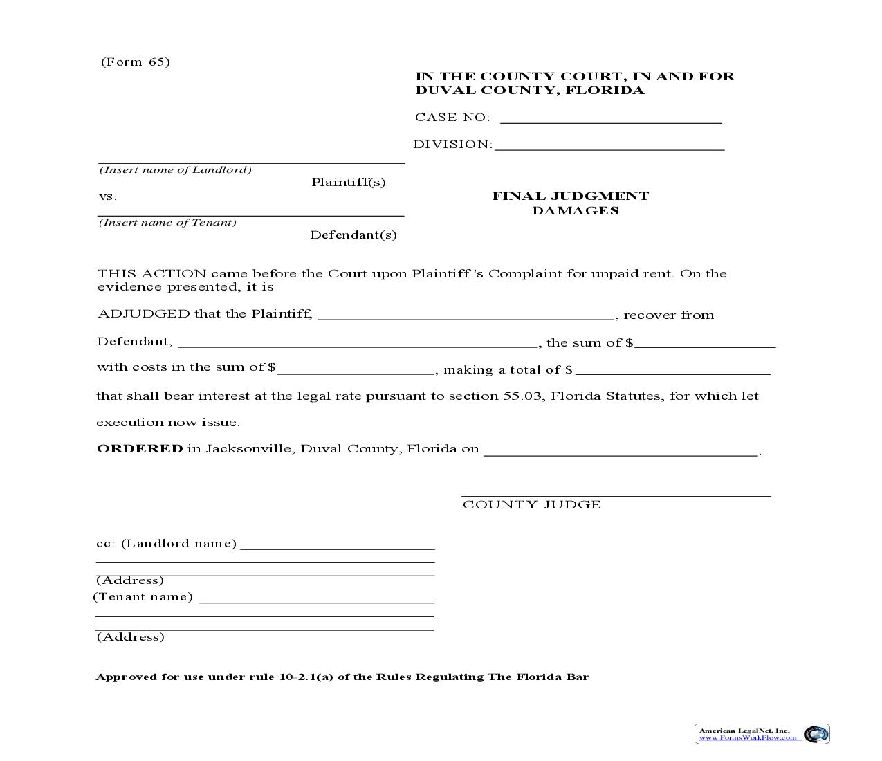 Final Judgment Damages {65} | Pdf Fpdf Doc Docx | Florida