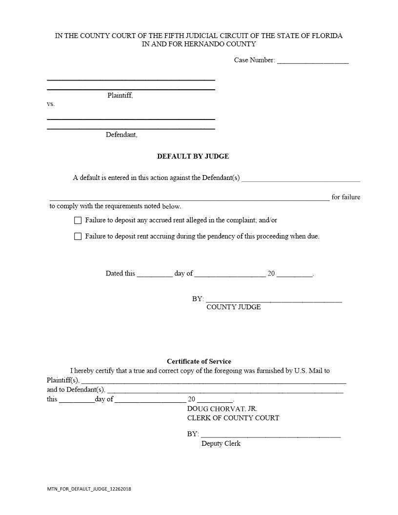Default By Judge | Pdf Fpdf Docx | Florida
