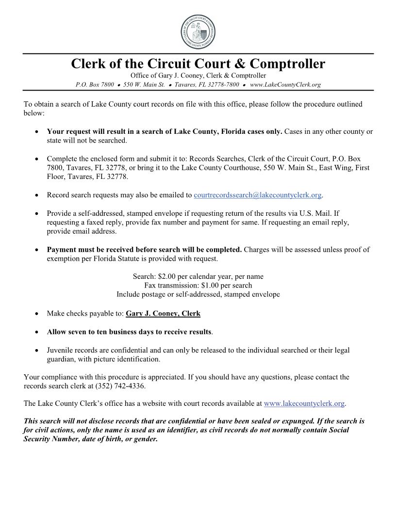 Records Search Request | Pdf Fpdf Docx | Florida