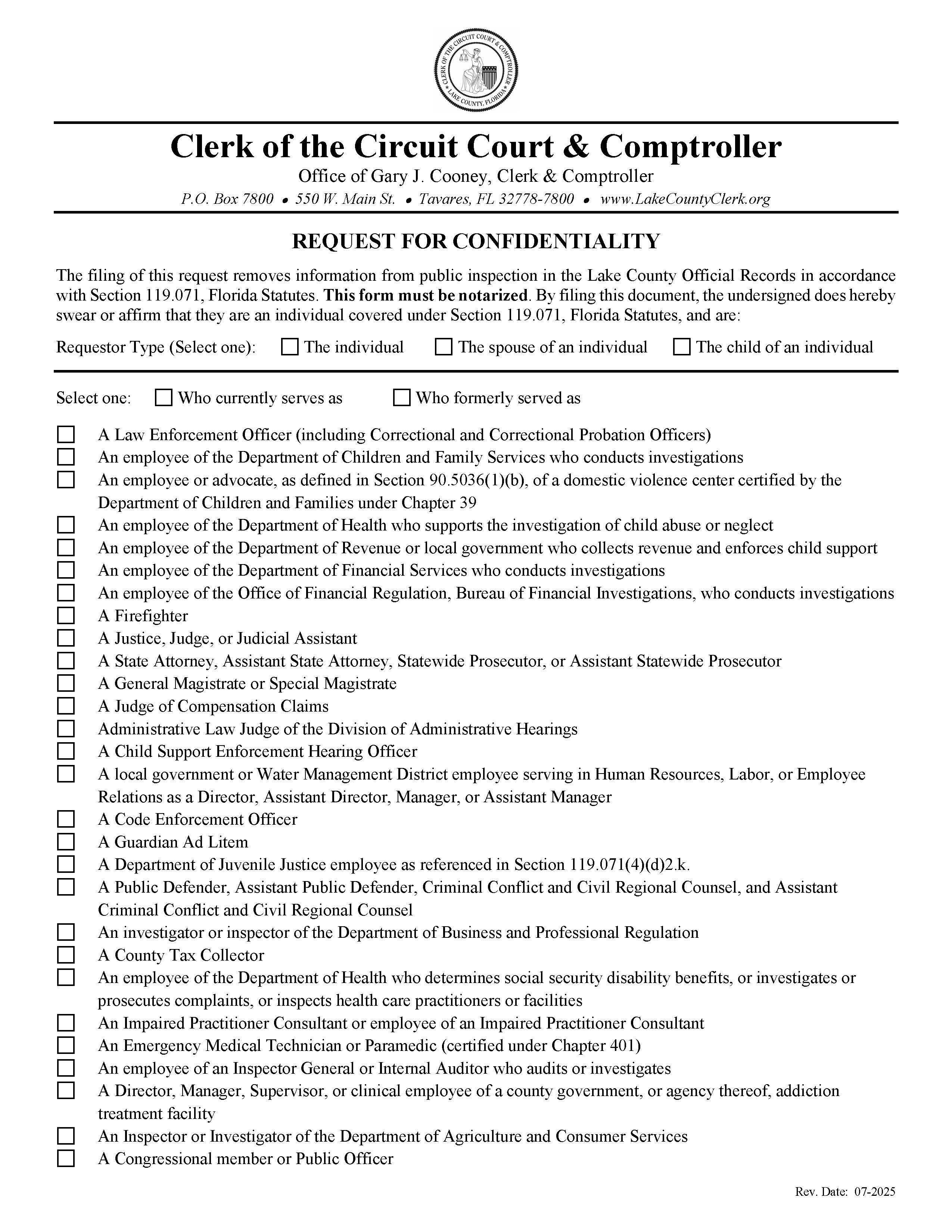 Request For Confidentiality | Pdf Fpdf Docx | Florida