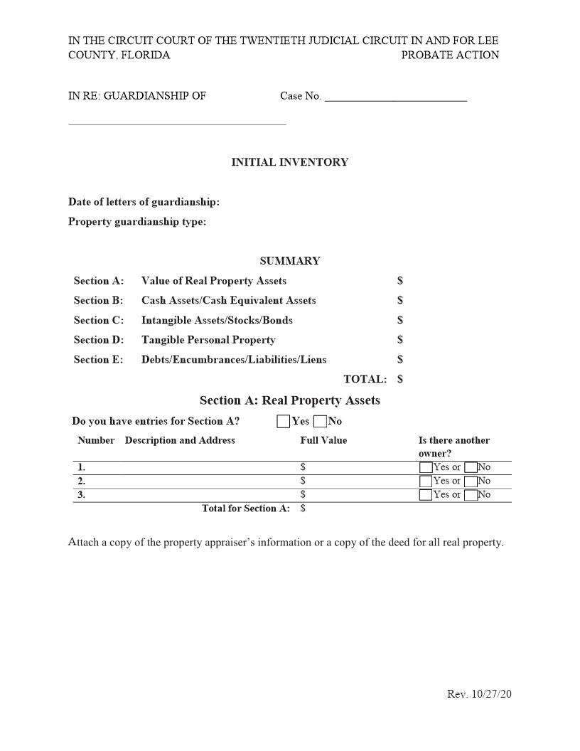 Initial Inventory | Pdf Fpdf Docx | Florida