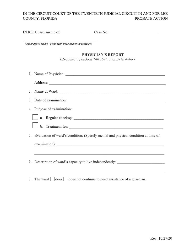 Physicians Report | Pdf Fpdf Doc Docx | Florida