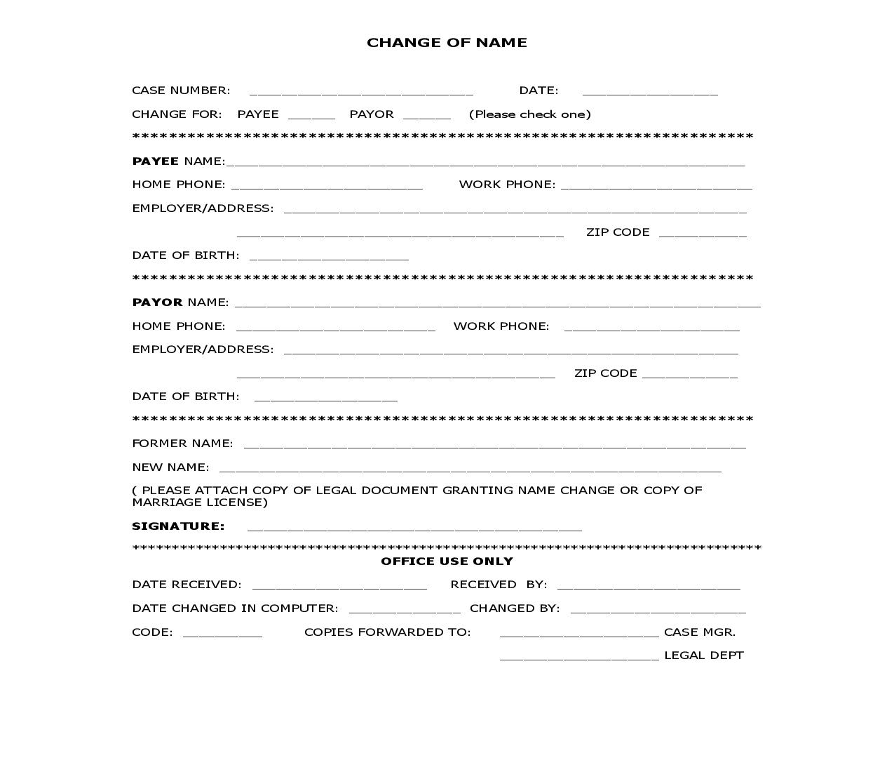 Change Of Name |  | Florida