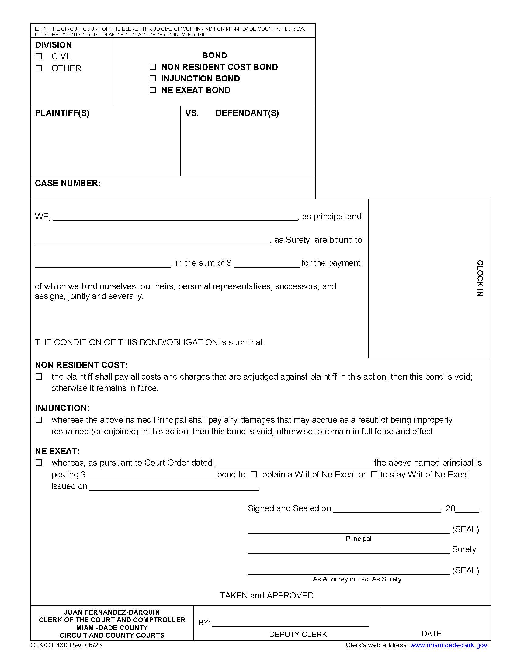 Bond {430} | Pdf Fpdf Doc Docx | Florida