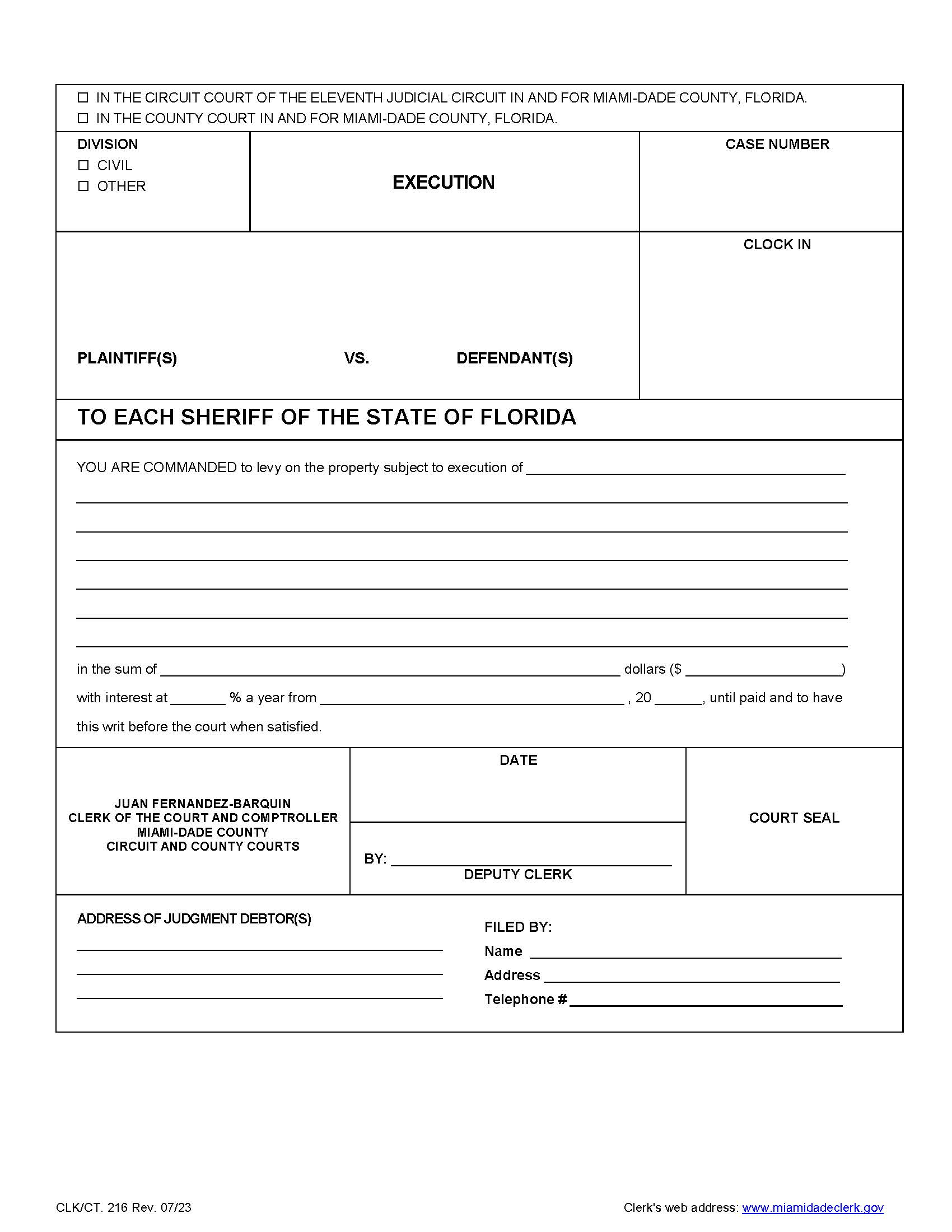 Execution {216} | Pdf Fpdf Doc Docx | Florida