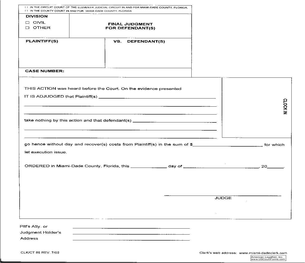 Final Judgment For Defendant {86} | Pdf Fpdf Doc Docx | Florida