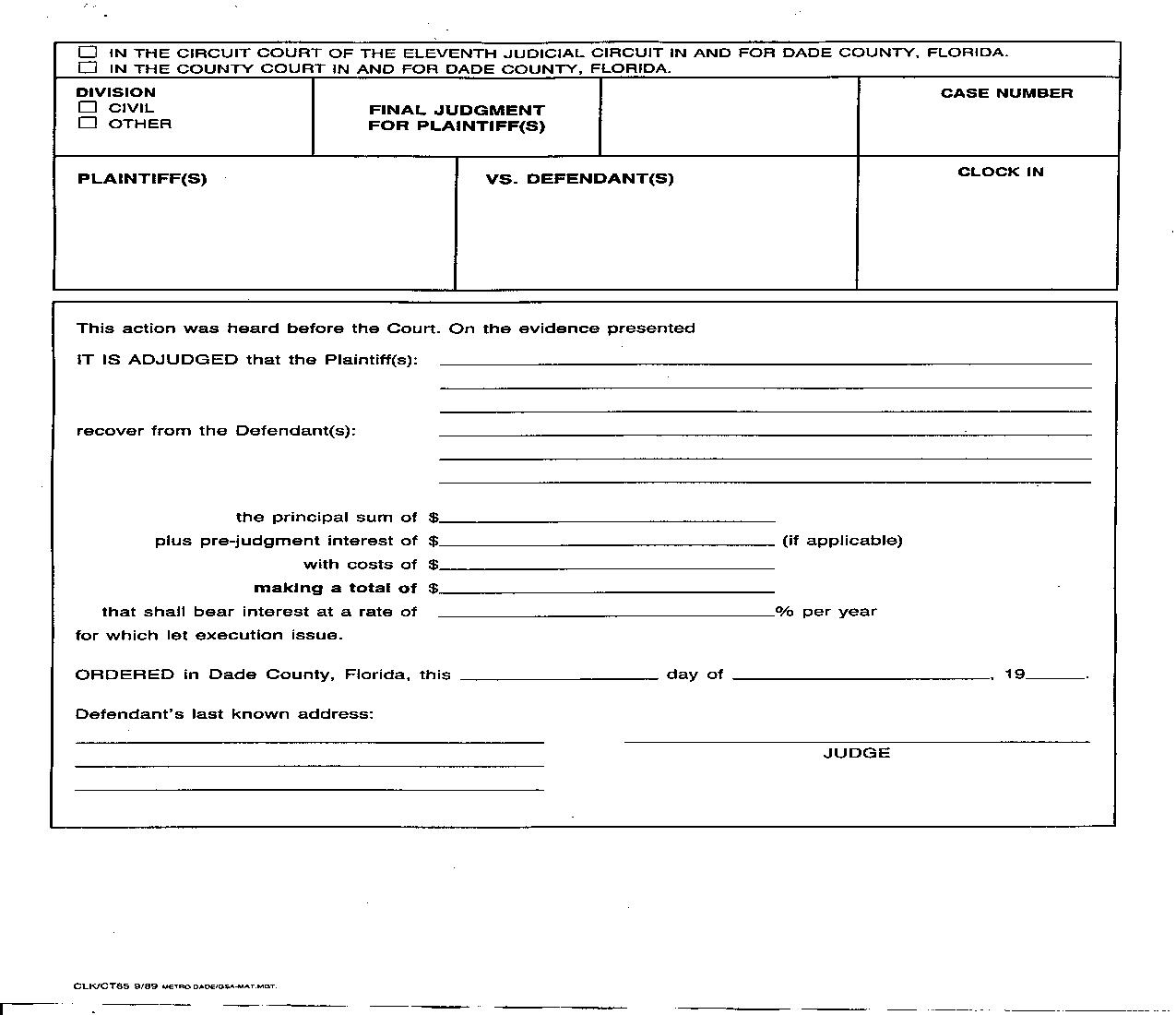 Final Judgment For Plaintiff {89} | Pdf Fpdf Doc Docx | Florida
