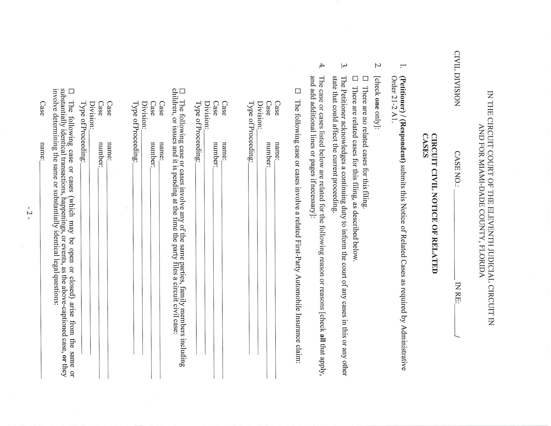 Form AO 21-2 Notice Of Related Cases {AO 21-2} | Pdf Fpdf Docx | Florida