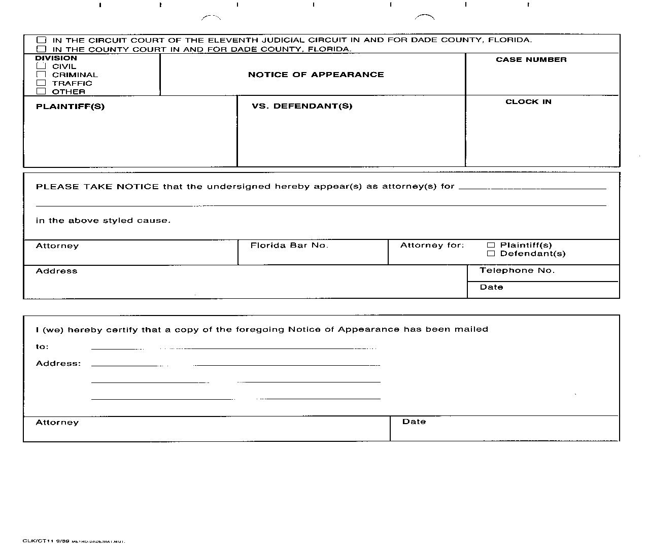 Notice Of Appearance {11} | Pdf Fpdf Doc Docx | Florida