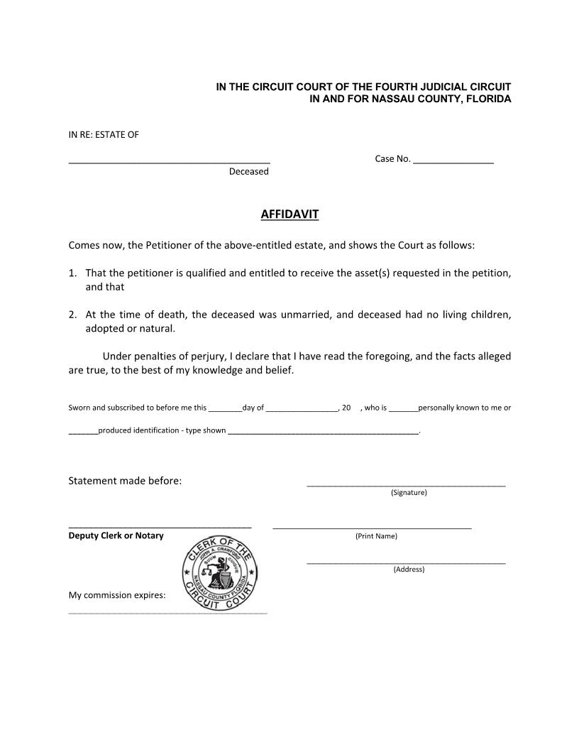 Affidavit (Of Qualification) | Pdf Fpdf Docx | Florida