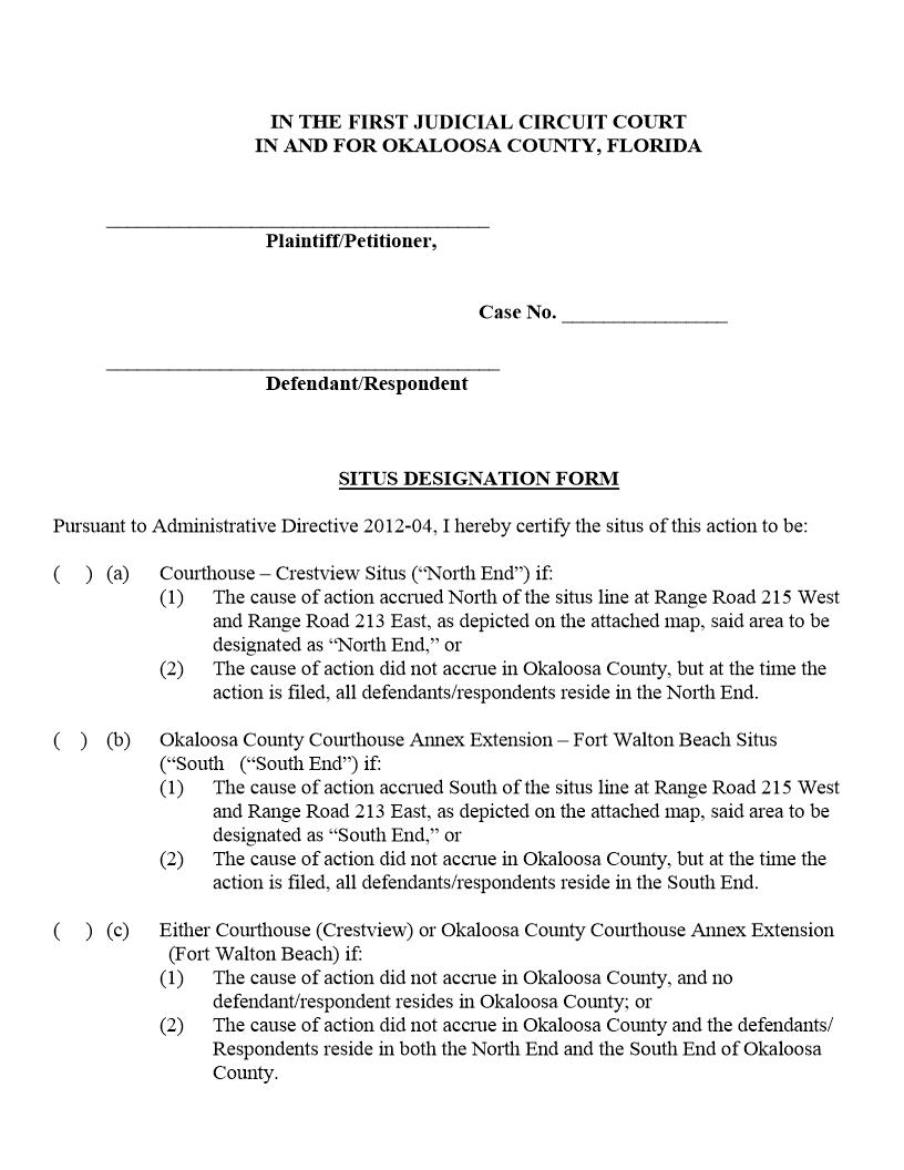 Situs Designation Form | Pdf Fpdf Docx | Florida