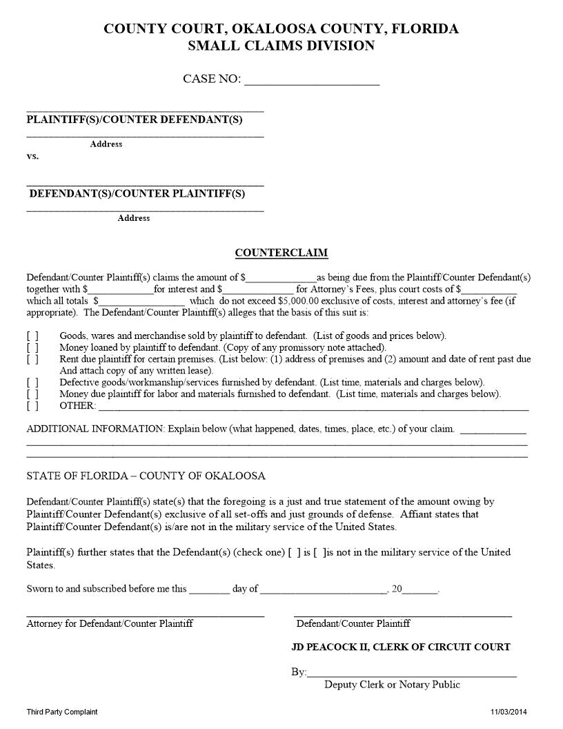 Counterclaim | Pdf Fpdf Docx | Florida