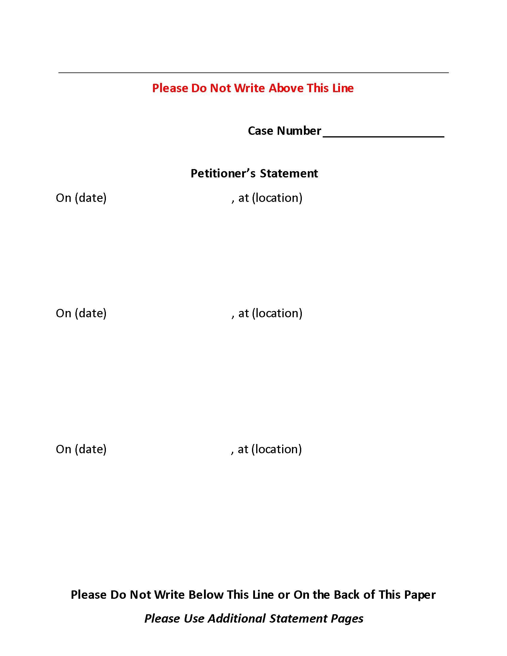 Additional Plaintiffs Statement Page | Pdf Fpdf Docx | Florida