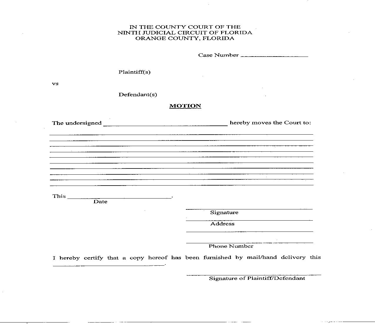 Motion | Pdf Fpdf Doc Docx | Florida