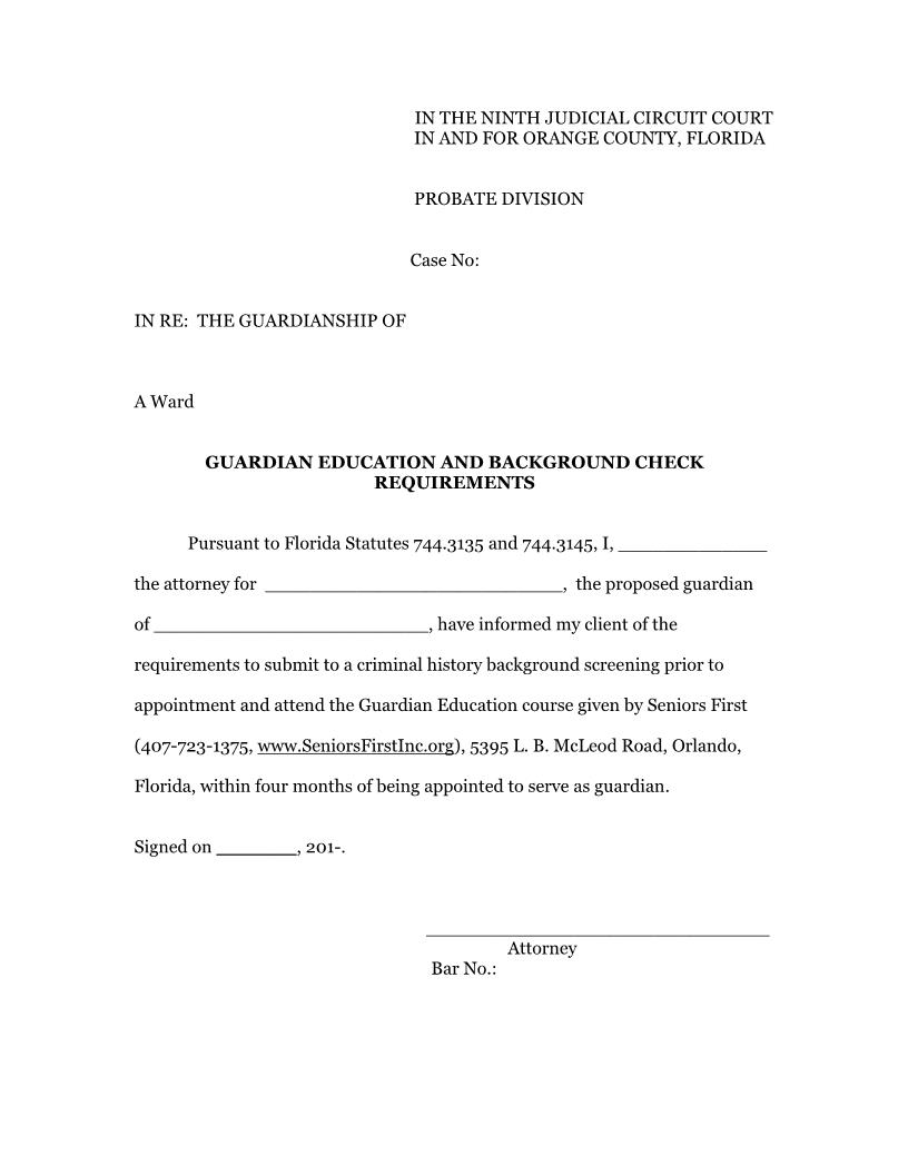 Guardian Education And Background Check Reqiurements | Pdf Fpdf Docx | Florida