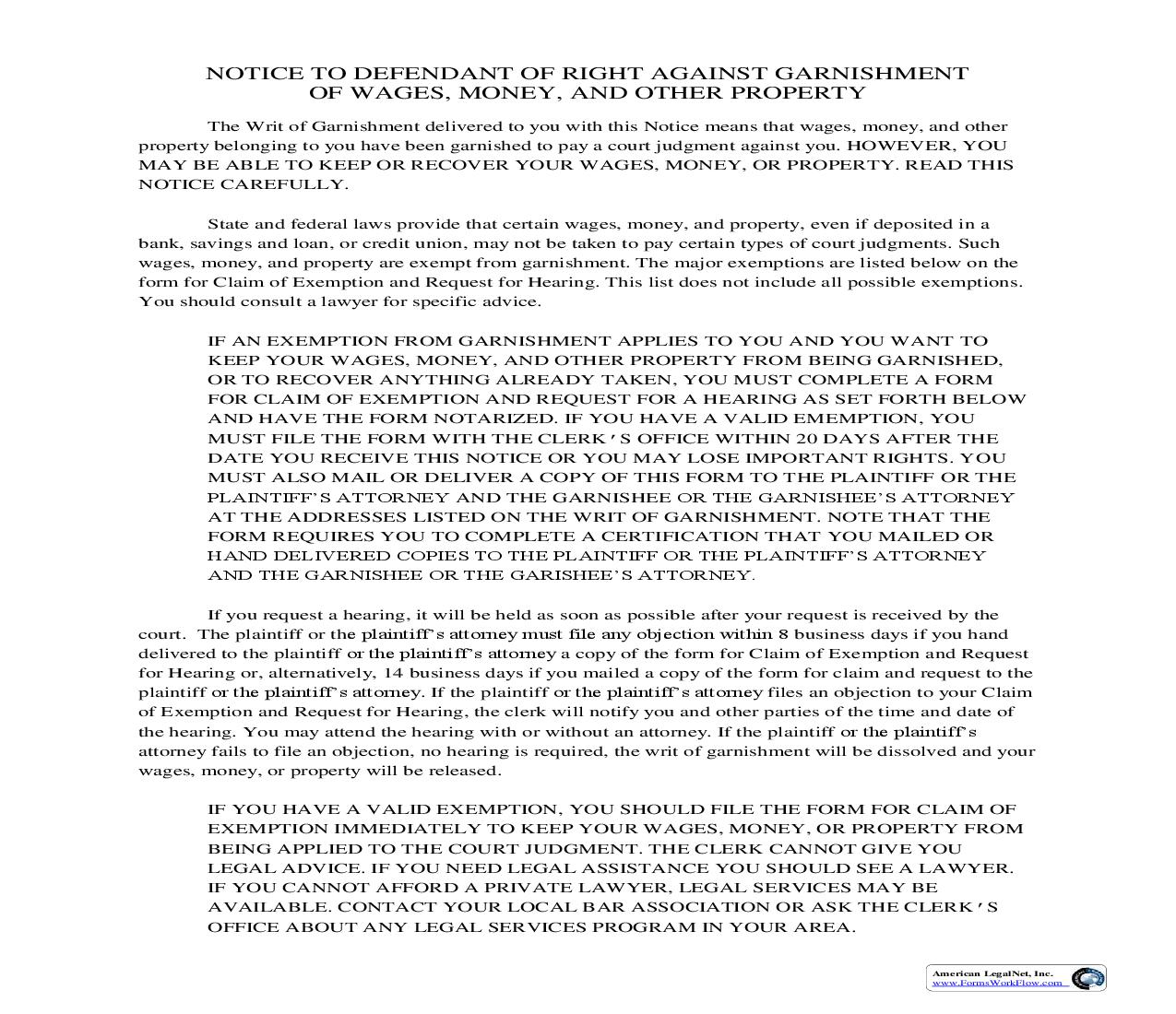 Claim of Exemption And Request For Hearing | Pdf Fpdf Doc Docx | Florida