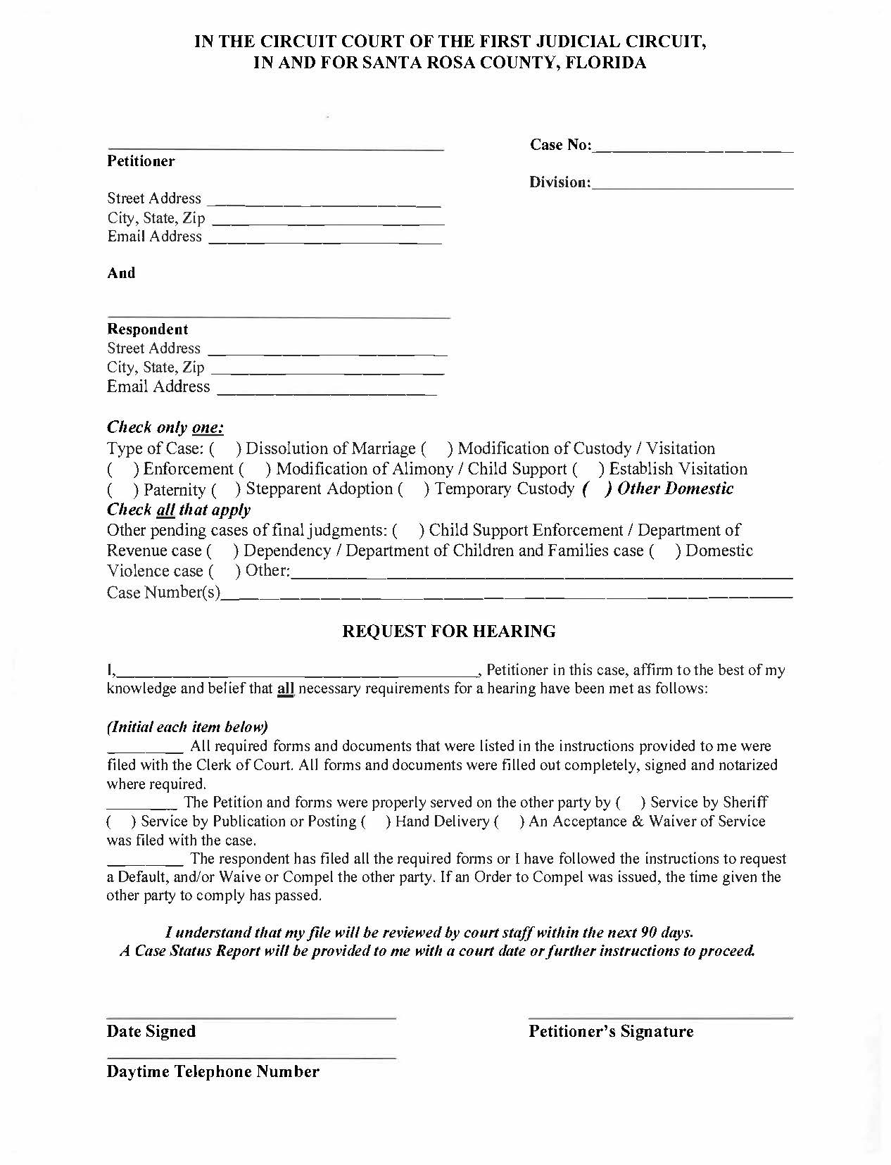 Request For Hearing | Pdf Fpdf Docx | Florida