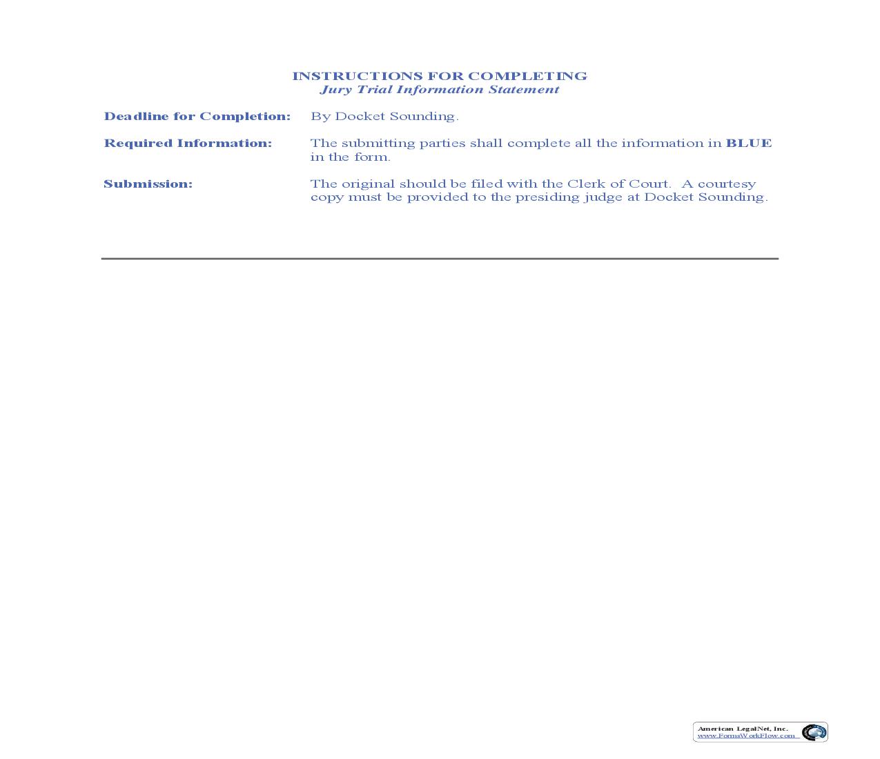 Jury Trial Information Statement | Pdf Fpdf Doc Docx | Florida