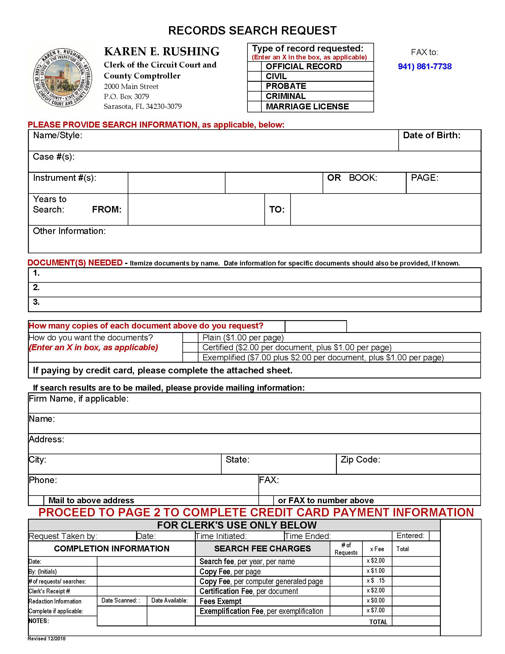 Records Search Request | Pdf Fpdf Docx | Florida