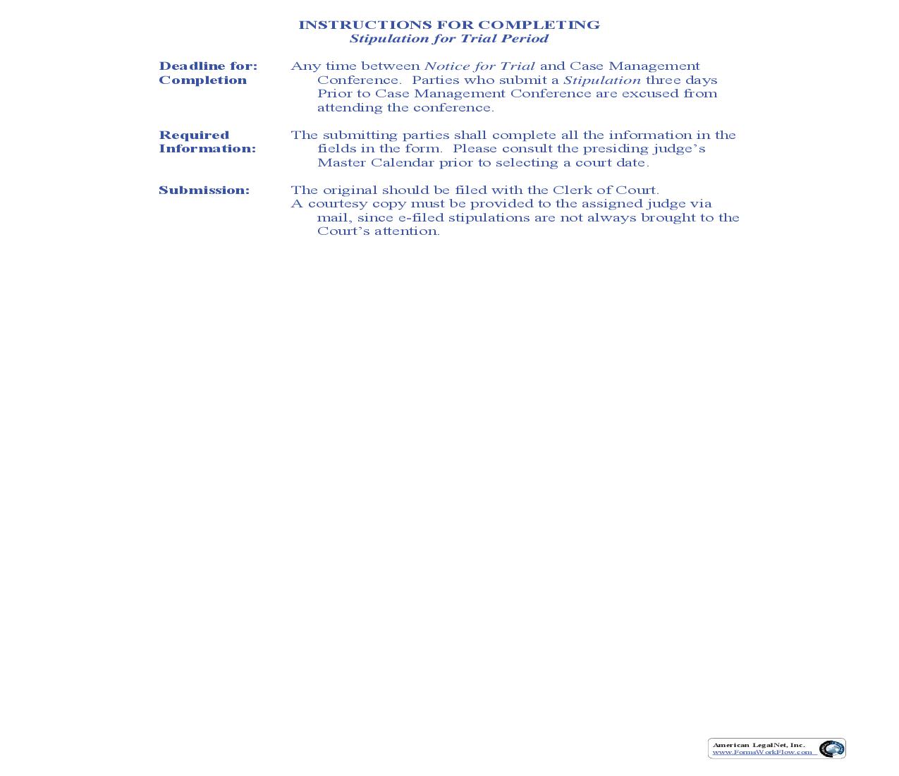 Stipulation For Trial Period | Pdf Fpdf Doc Docx | Florida