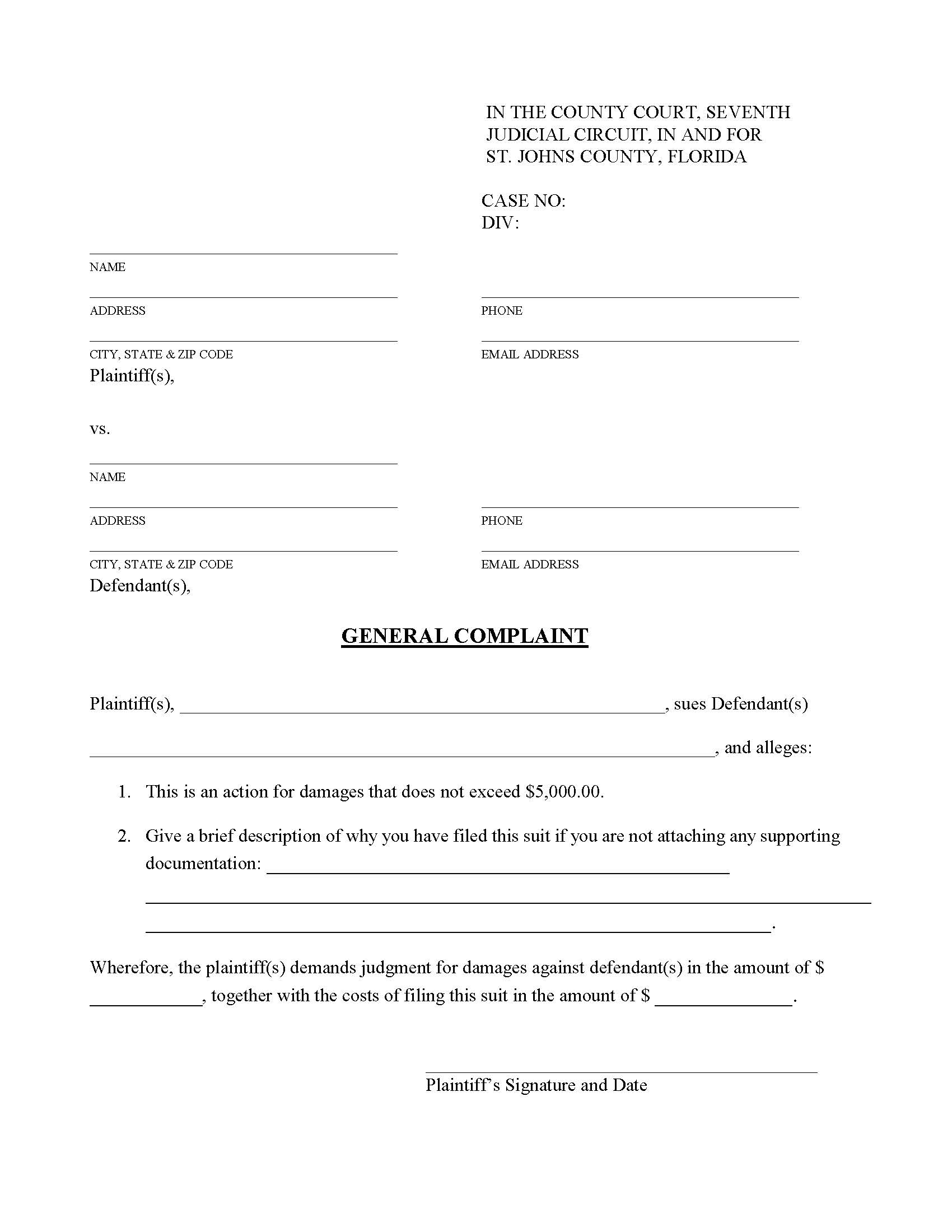 General Complaint | Pdf Fpdf Docx | Florida