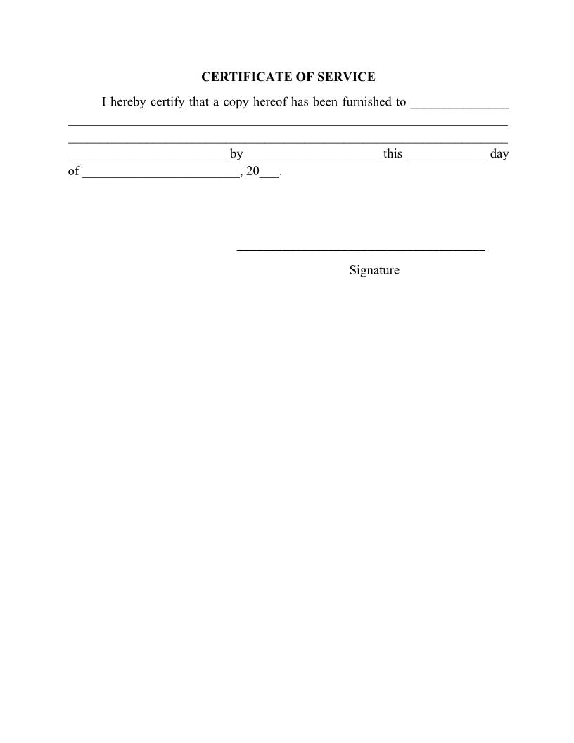 Certificate Of Service {3DCA CoS} | Pdf Fpdf Docx | Florida