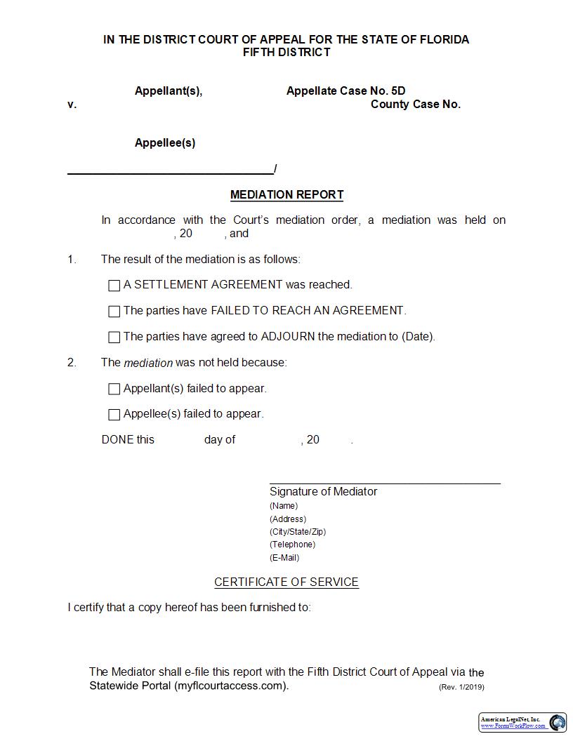 Mediation Report | Pdf Fpdf Doc Docx | Florida