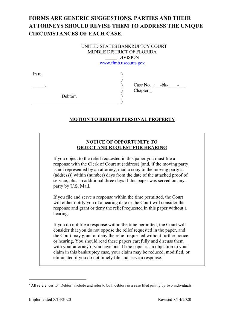 Adversary Complaint (Sample) | Pdf Fpdf Docx | Florida