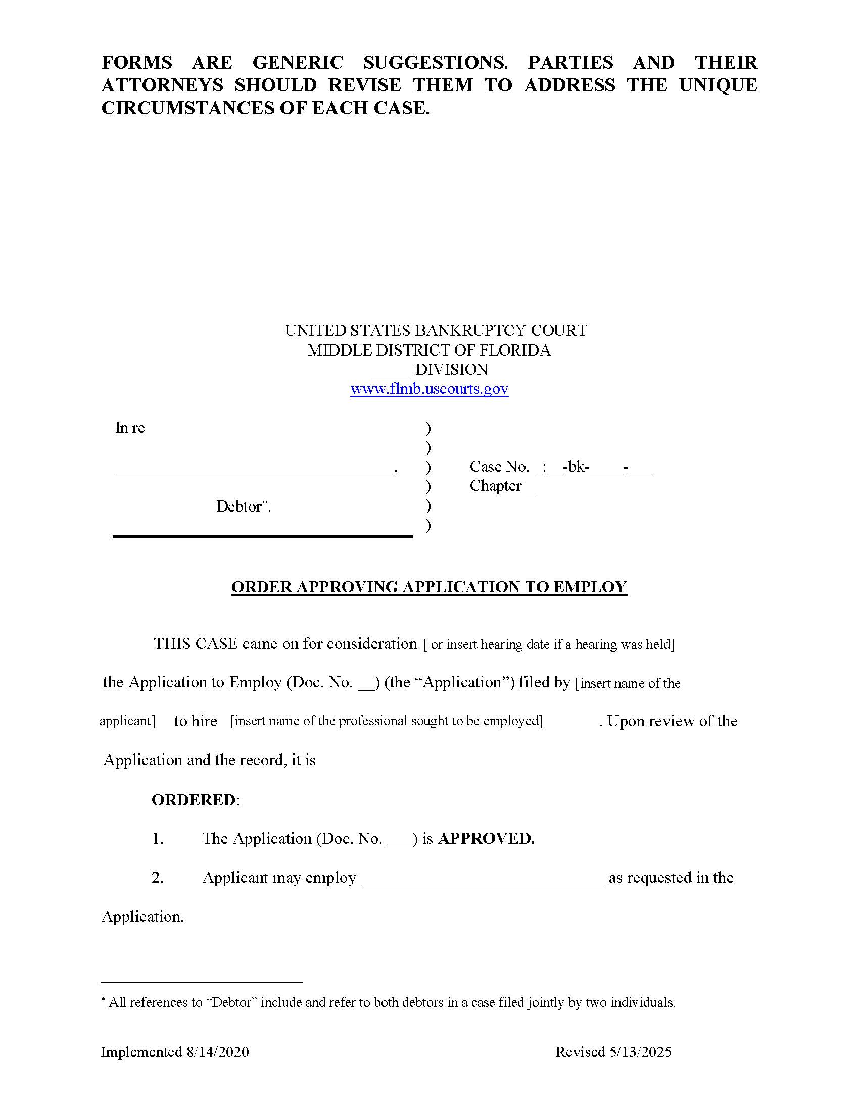 Application To Employ Professional (Sample) {FLMB AEP} | Pdf Fpdf Docx | Florida