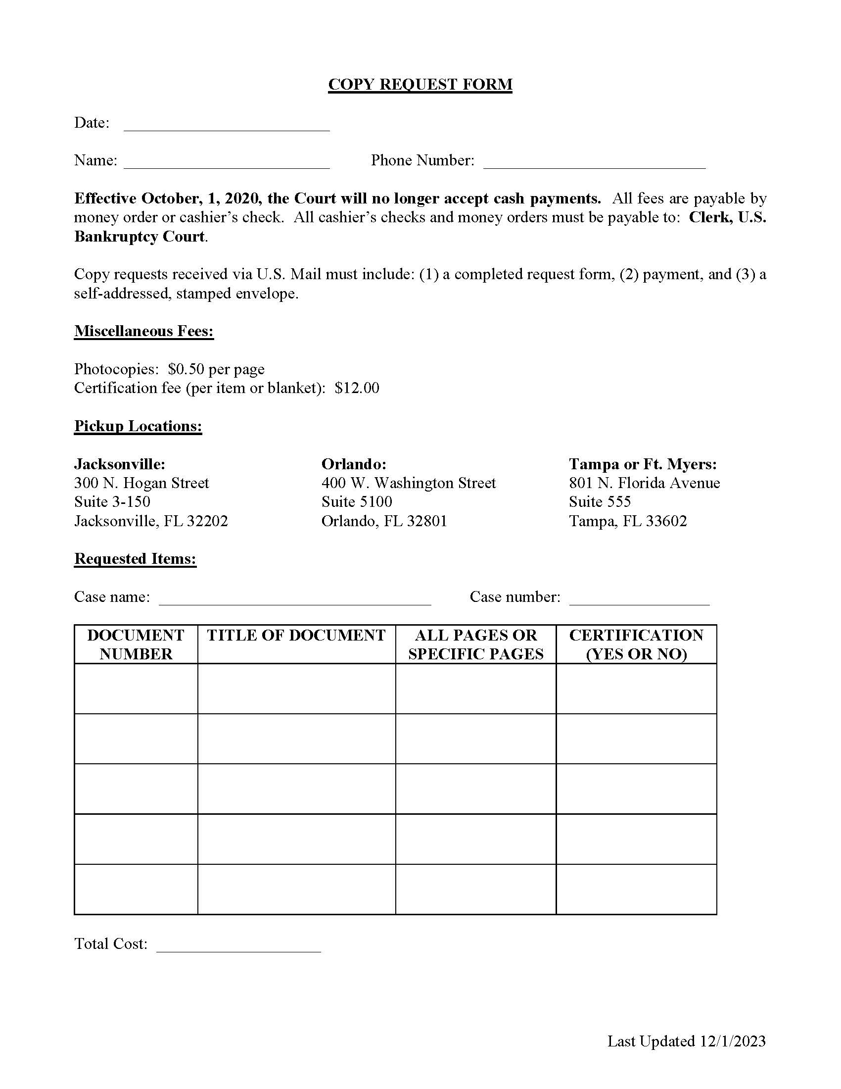 Copy Request Form | Pdf Fpdf Docx | Florida