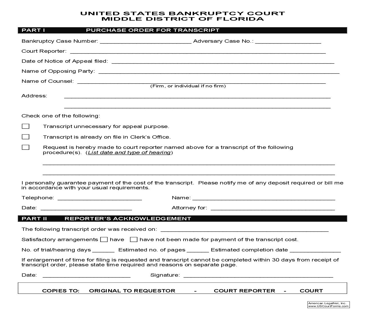 Purchase Order For Transcript | Pdf Fpdf Doc Docx | Florida