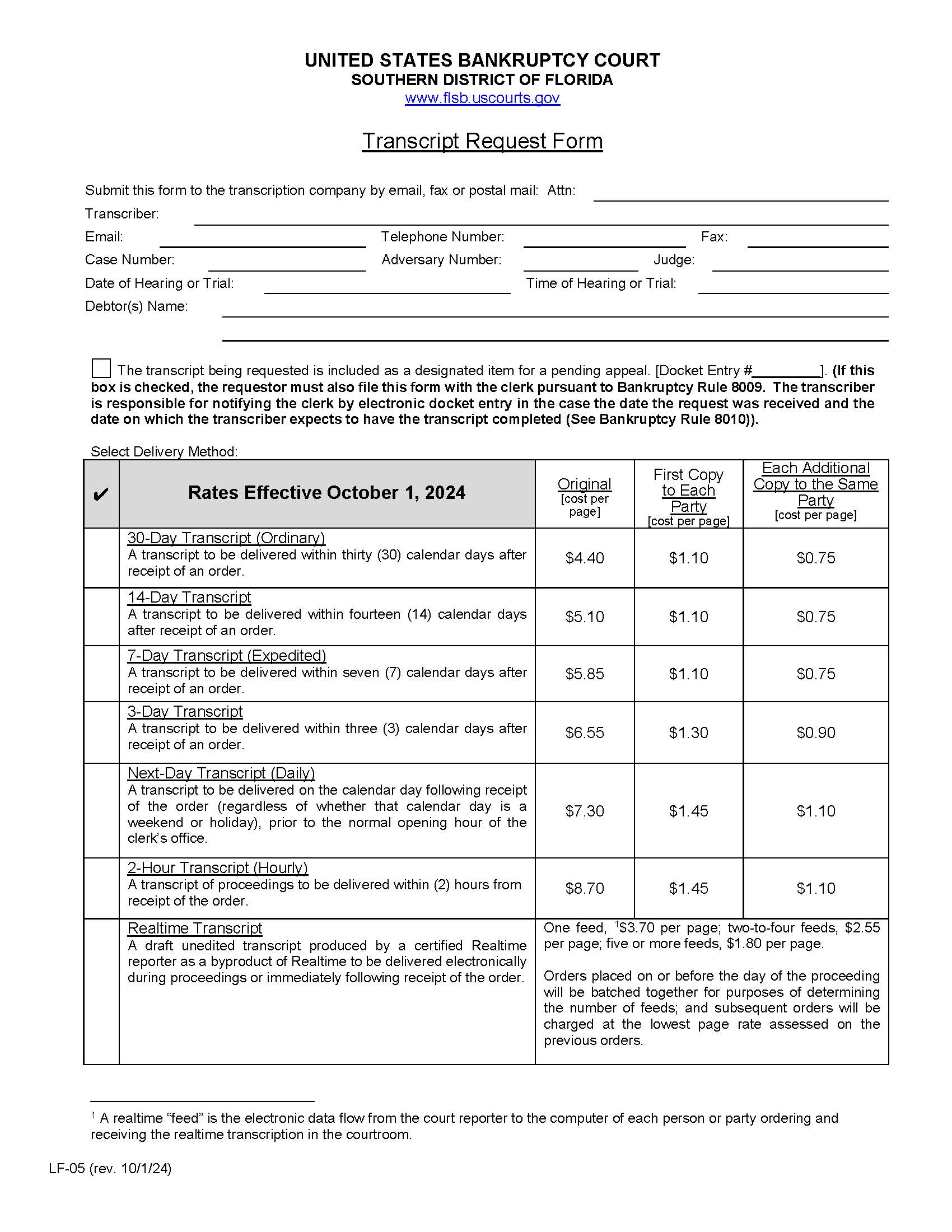 Transcript Request Form {LF-05} | Pdf Fpdf Docx | Florida