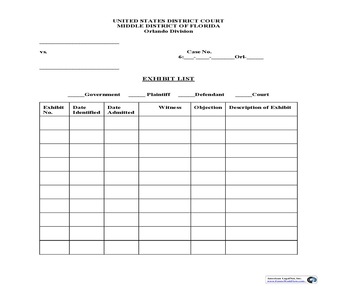 Exhibit List (Judge Conway-Orlando) | Pdf Fpdf Doc Docx | Florida