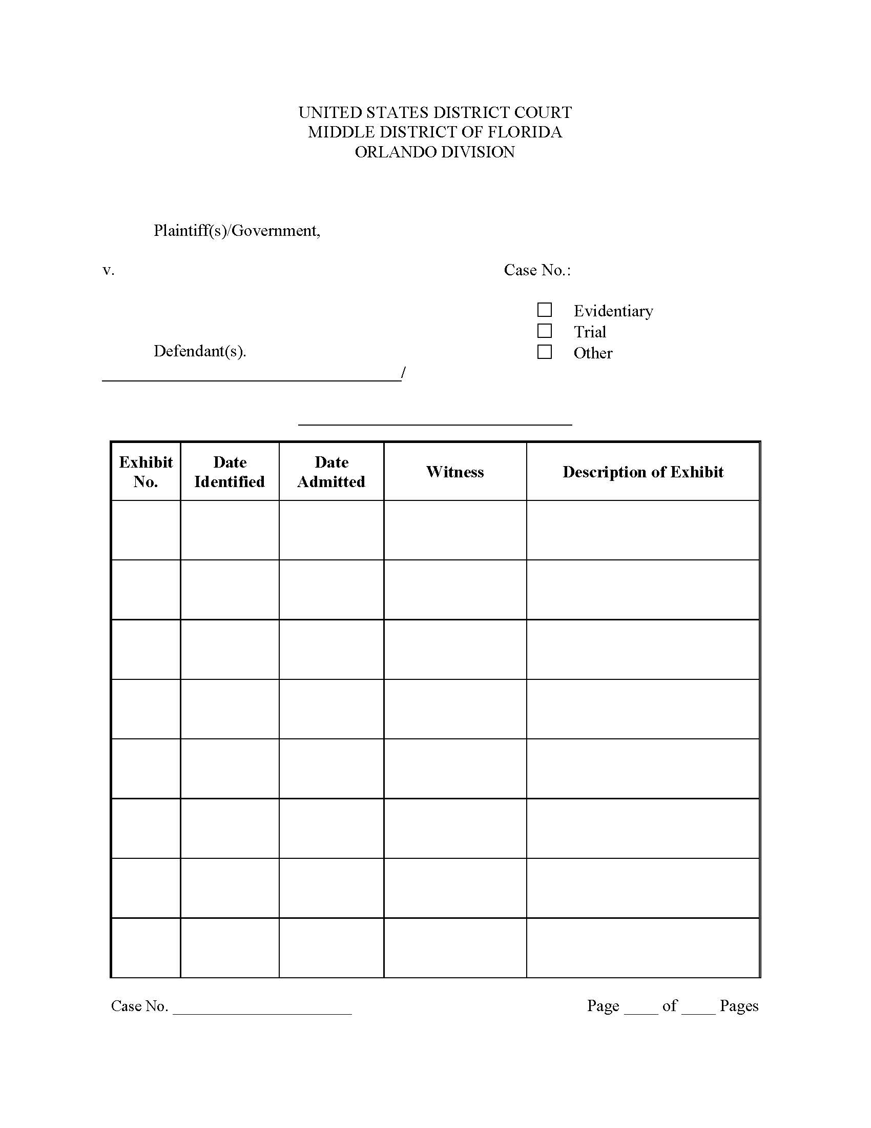 Exhibit List (Judge Sneed-Orlando) | Pdf Fpdf Doc Docx | Florida