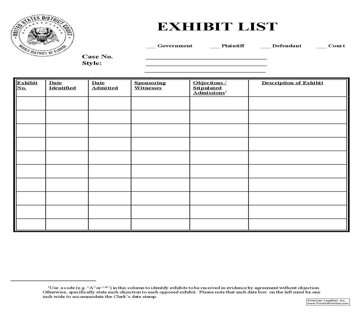Exhibit List - Orlando Division | Pdf Fpdf Doc Docx | Florida