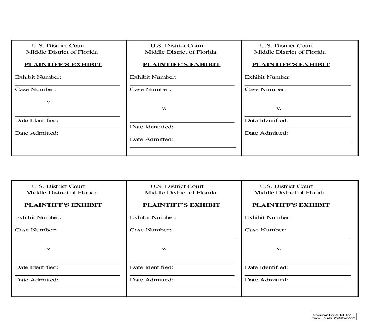 Exhibit Tags - Ft Myers | Pdf Fpdf Doc Docx | Florida
