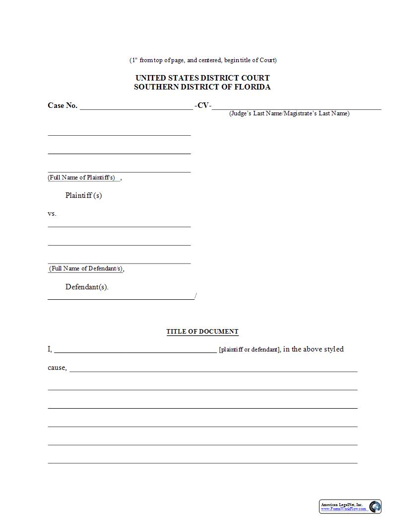 General Document {FLSD GD} | Pdf Fpdf Docx | Florida