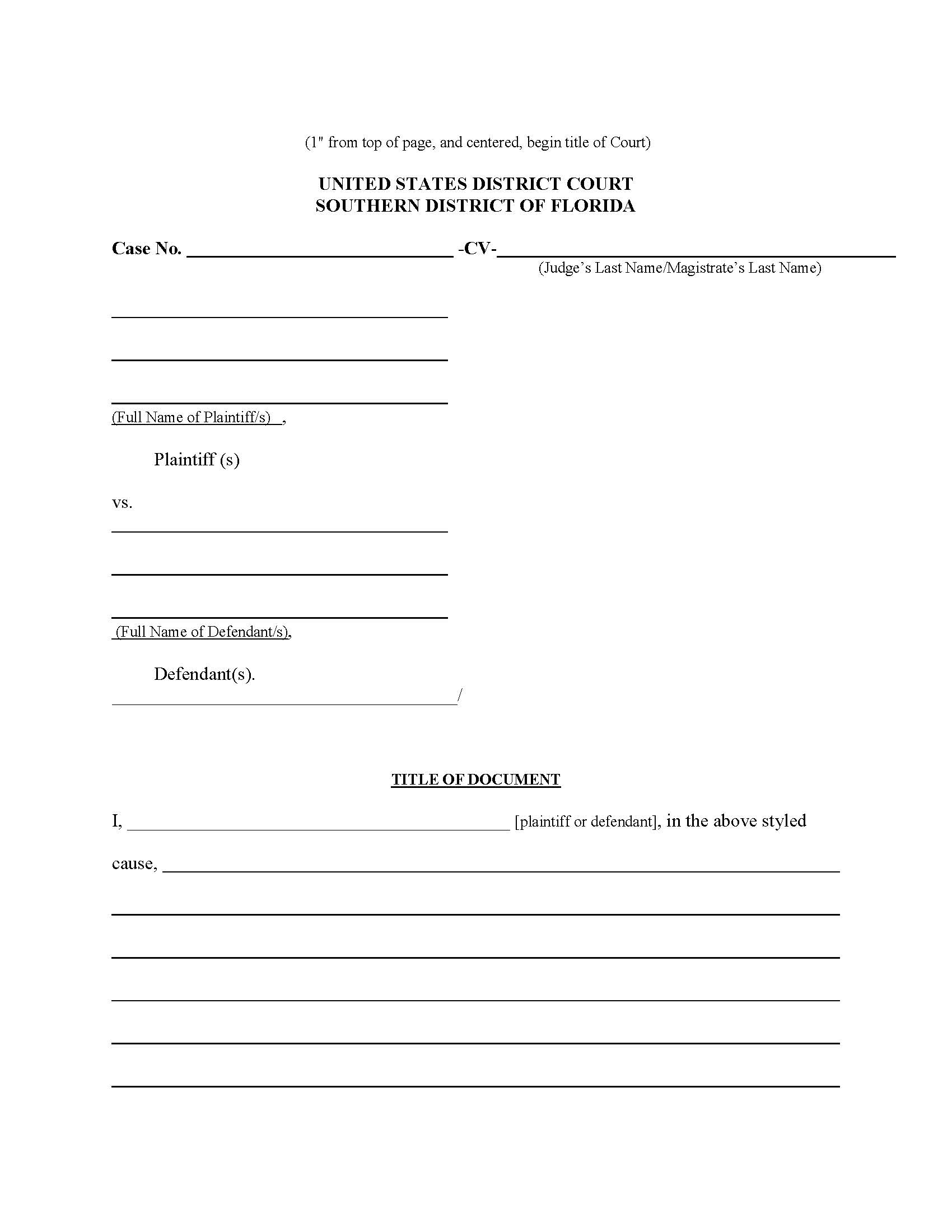 General Document {FLSD GD} | Pdf Fpdf Docx | Florida