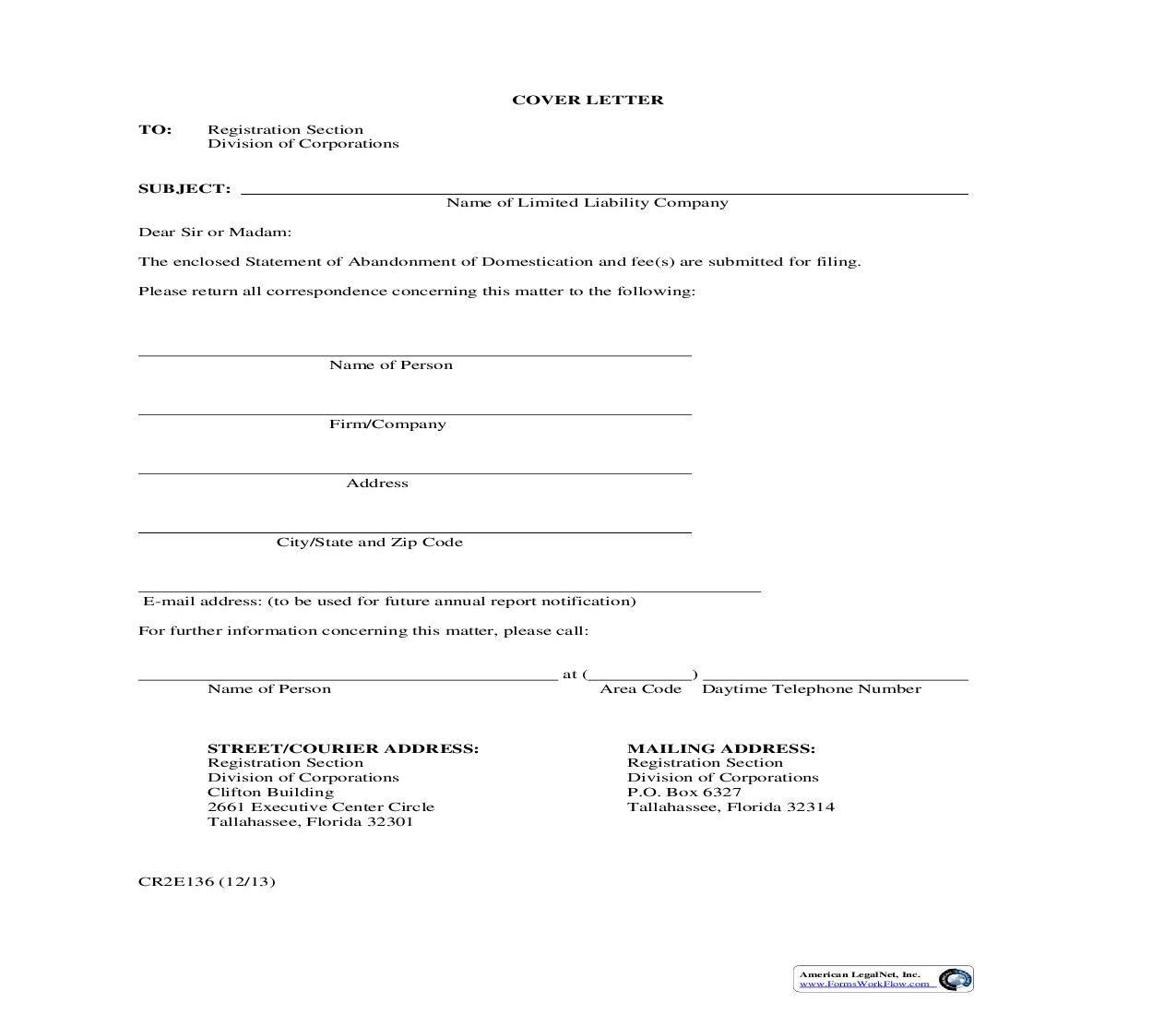 Statement Of Abandonment Of Domestication {CR2E136} | Pdf Fpdf Doc Docx | Florida