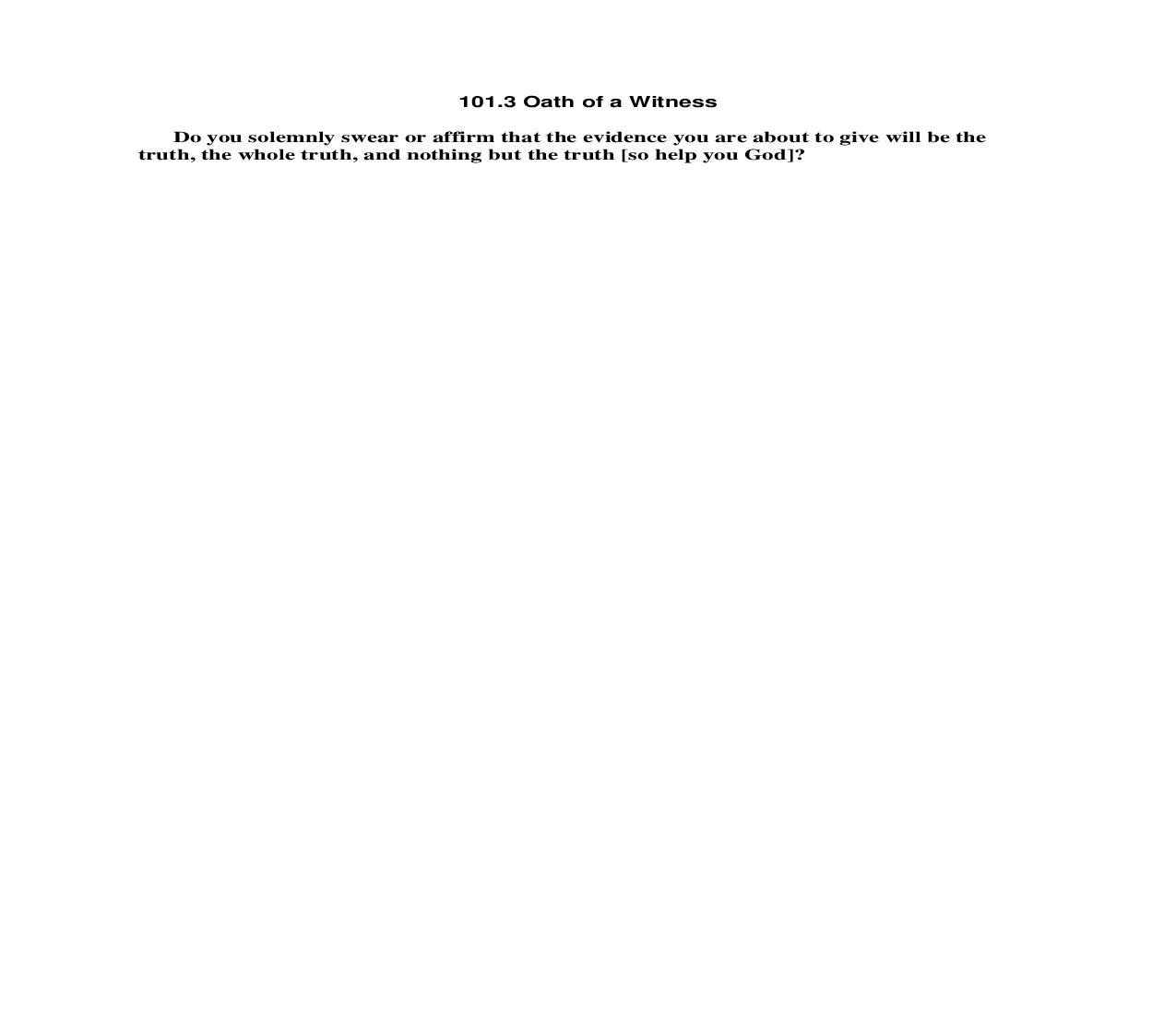 101.3 Oath of a Witness | Pdf Doc Docx | Florida_JI