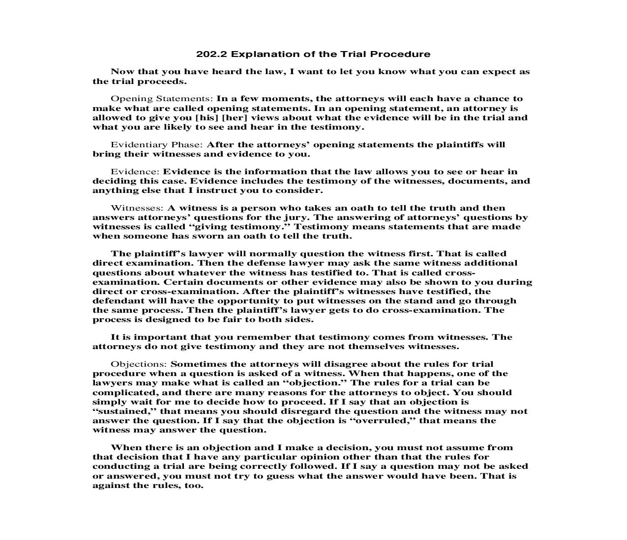 202.2 Explanation of the Trial Procedure | Pdf Doc Docx | Florida_JI