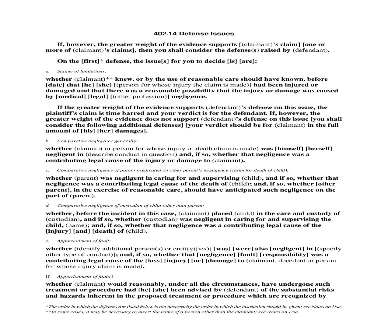 402.14 Defense Issues | Pdf Doc Docx | Florida_JI