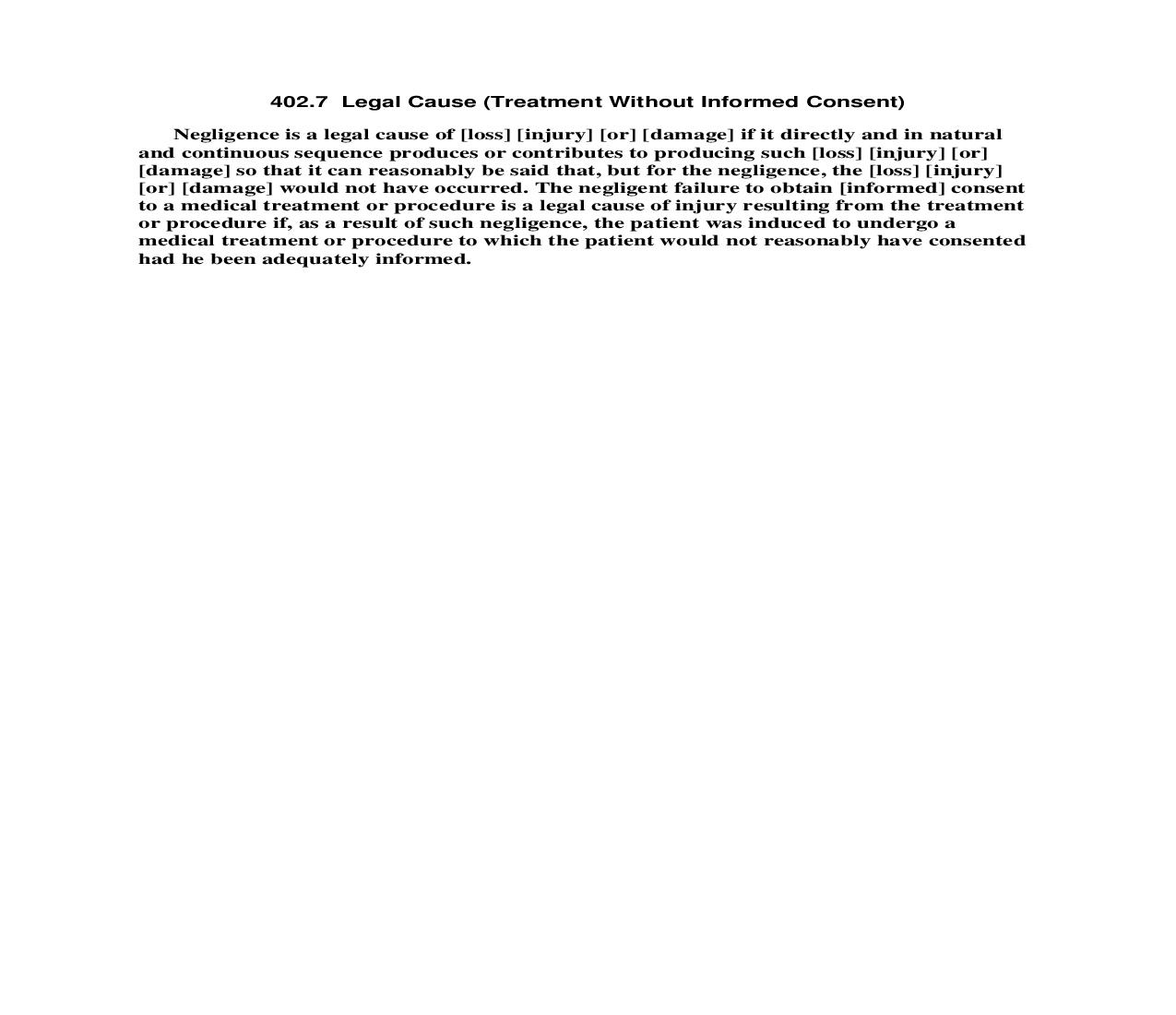 402.7 Legal Cause (Treatment Without Informed Consent) | Pdf Doc Docx | Florida_JI