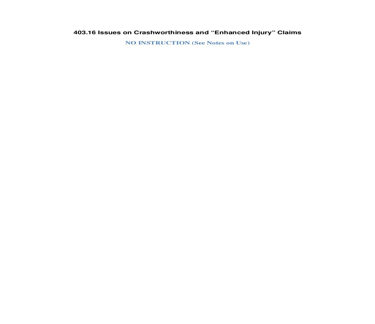 403.16 Issues on Crashworthiness and Enhanced Injury Claims | Pdf Doc Docx | Florida_JI