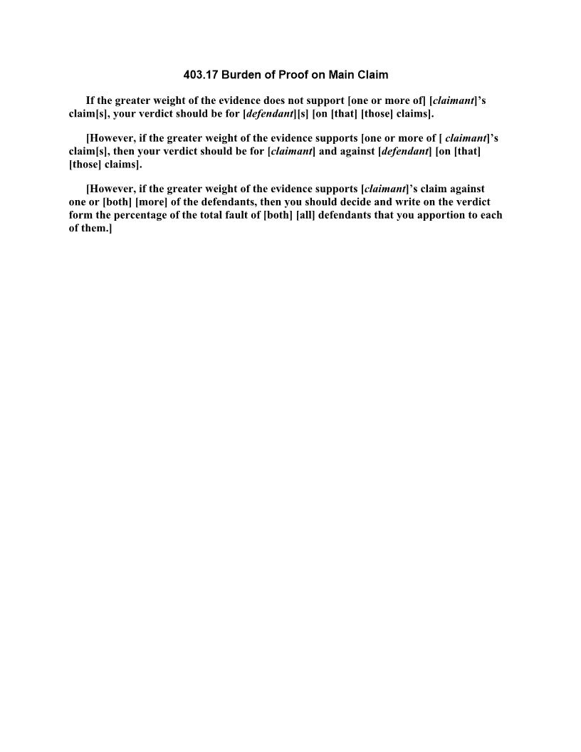 403.17 Burden of Proof on Main Claim | Pdf Doc Docx | Florida_JI