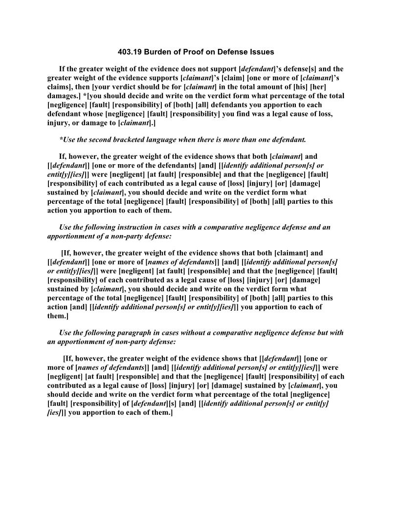 403.19 Burden of Proof on Defense Issues | Pdf Doc Docx | Florida_JI