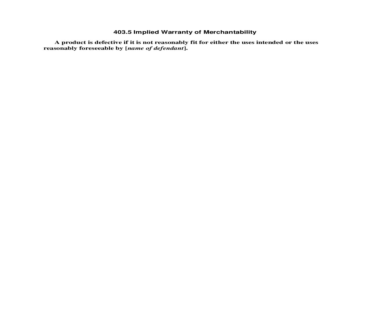403.5 Implied Warranty of Merchantability | Pdf Doc Docx | Florida_JI