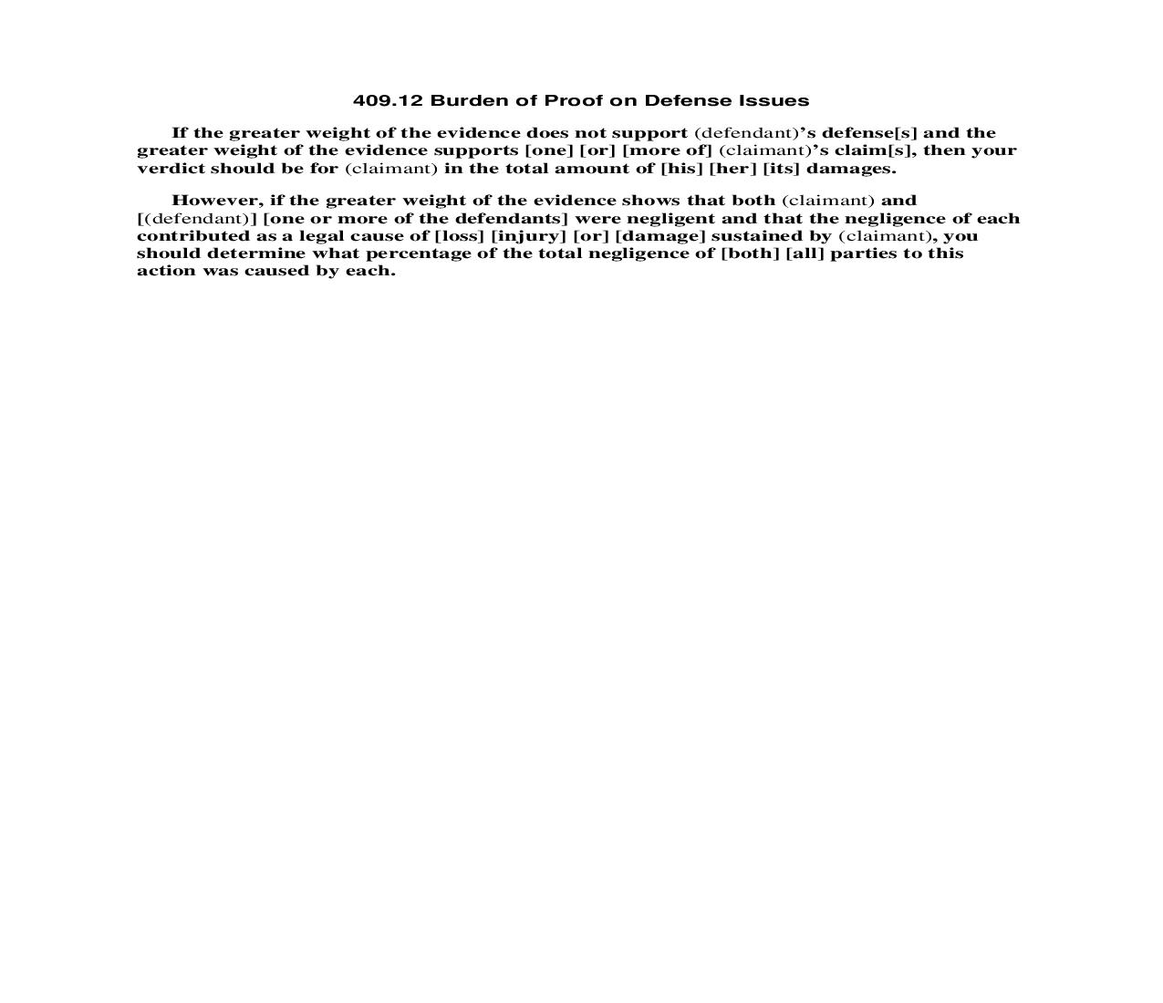 409.12 Burden of Proof on Defense Issues | Pdf Doc Docx | Florida_JI