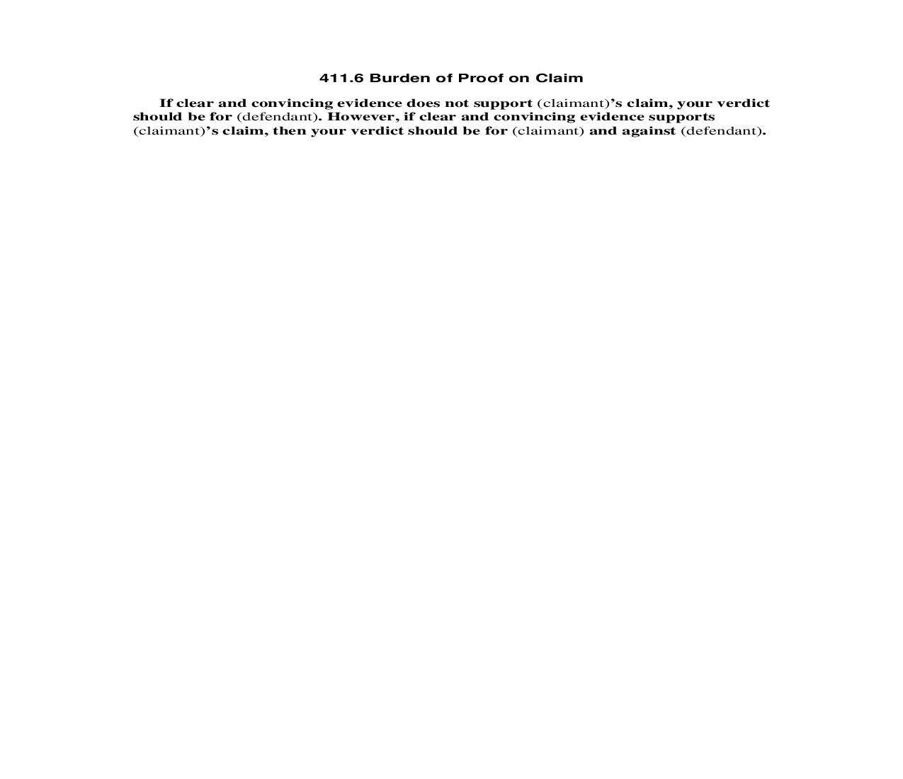 411.6 Burden of Proof on Claim | Pdf Doc Docx | Florida_JI